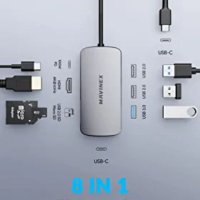 USB C хъб, MAVINEX USB C 8-в-1 USB C към 4K HDMI USB, снимка 2 - Друга електроника - 40814732