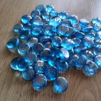стъклени светлосини перли, снимка 1 - Други - 43340015