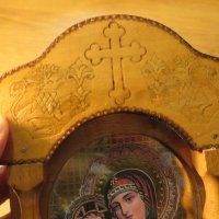 Голям православен иконостас с кандило Богородица и младенеца - 30 х 16 см, снимка 2 - Икони - 38897685