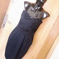 Черна къса рокля бюстие С/М, снимка 1 - Рокли - 32974826