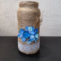 Ръчно, изработени и декорирани бурканчета и вази на различни цени , снимка 10 - Вази - 39683409
