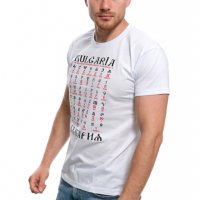 Нова мъжка бяла тениска с трансферен печат Глаголица, България, снимка 8 - Тениски - 27887221