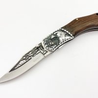 Руски сгъваем джобен нож с калъф АКУЛА ,сталь 65х13, снимка 1 - Ножове - 28100111