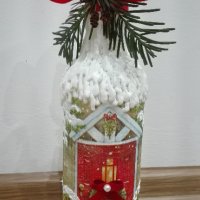 Коледна бутилка, снимка 1 - Декорация за дома - 27224297