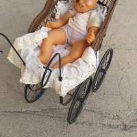Ретро бебешка количка за кукли - голяма, снимка 5 - Антикварни и старинни предмети - 42934611