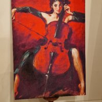 Голям огнен принт на платно, 60см/ 40см"Червена симфония" от Андрю Атрошенко., снимка 2 - Картини - 39732457