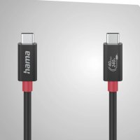 Кабел HAMA E-Marker, USB-C / USB-C, 40 Gbits, 240 W, 1,0 м, 200779, снимка 6 - Кабели и адаптери - 41364081