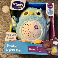 VTech Baby Twinkle Lights Owl Успокояваща бебешка играчка бухалче със светлина и  звуци от природата, снимка 8 - Музикални играчки - 43930665