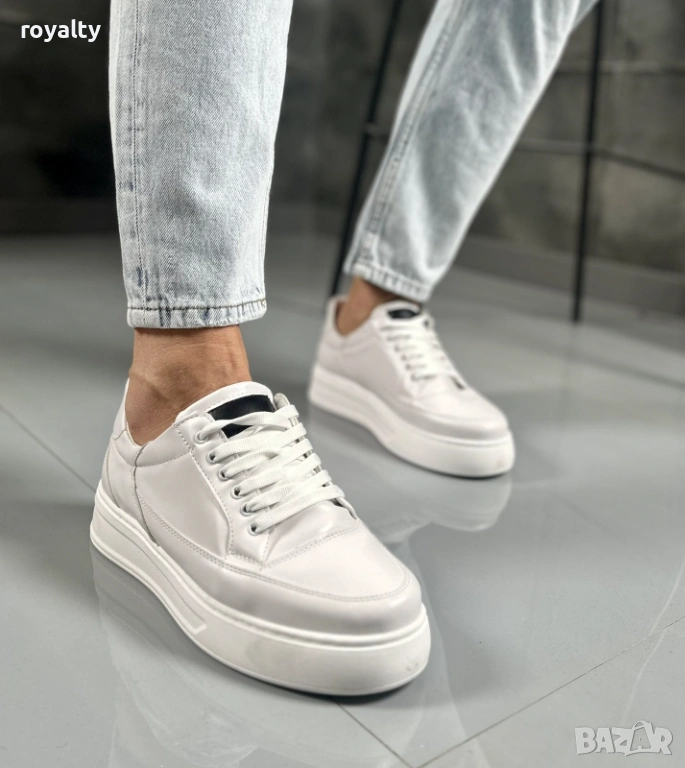 Бели Мъжки Маратонки 39-44 Номер с Кутия Нови , снимка 1