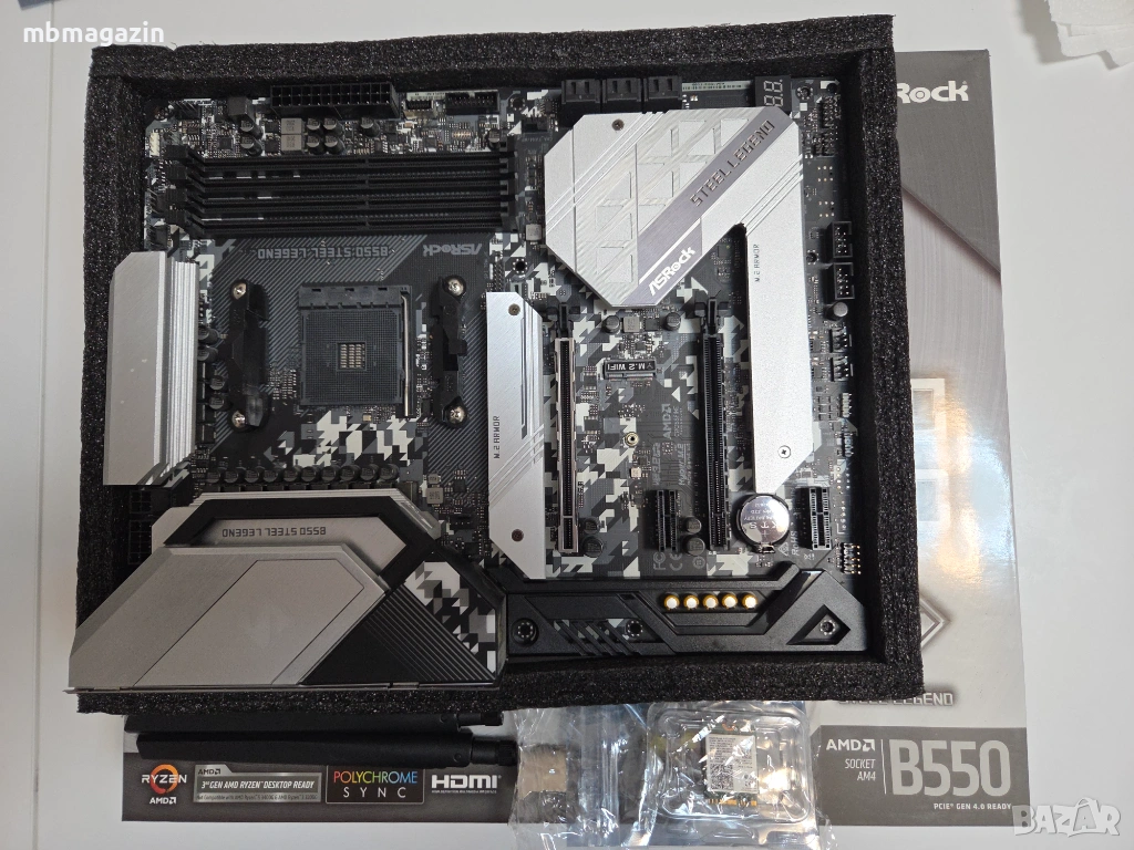 ASRock B550 / AMD R5 3400G AM4 / Crucial 16GB DDR4 4400Mhz / 500GB M2, снимка 1