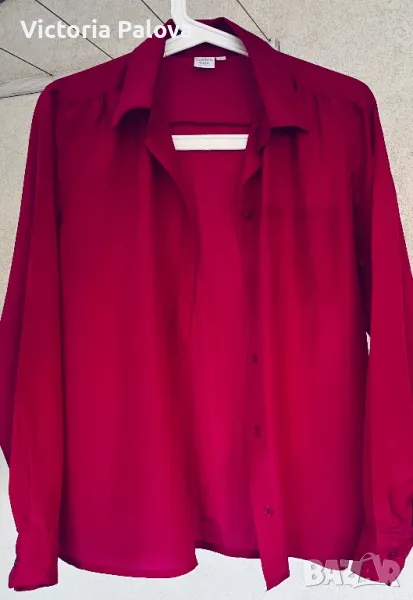 Малинова риза TAFT 100% коприна, снимка 1