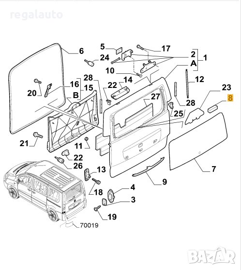 9408735769,9624116580,подложка за задно стъкло,FIAT SCUDO,ULYSSE,BRAVO, снимка 1