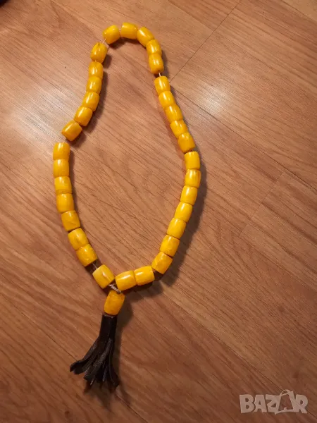 Старинна османска броеница с оранжеви зърна, молитвена броеница с  33 мъниста турска броеница, снимка 1