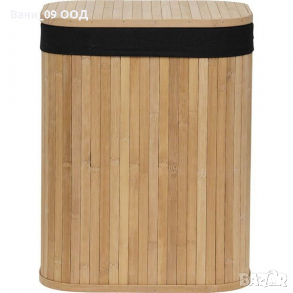 Стабилен бамбуков кош за пране, снимка 1