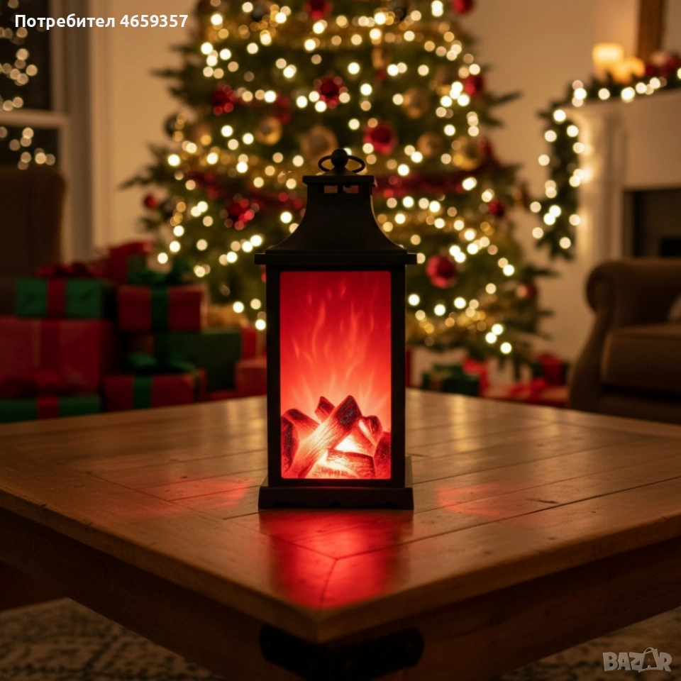 LED декоративен фенер с ефект на жив пламък, снимка 1