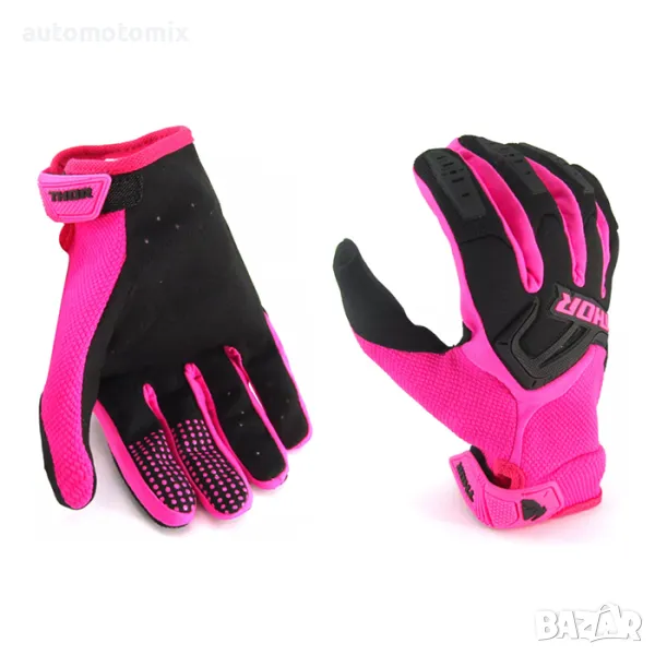 Дамски мотокрос ръкавици THOR WOMEN'S, PINK GLOVE,2 БР/К-Т - Розов, снимка 1