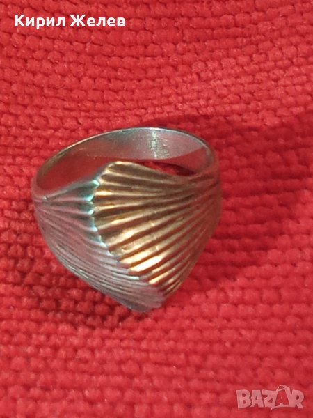 СТАР СРЕБЪРЕН РЕЛЕФЕН АРТ ДЕКО ПРЪСТЕН ОКСИДИРАНО СРЕБРО 925 МАЙСТОРСКИ ВИНТИДЖ КЛАСИКА МОДЕЛ 25797 , снимка 1