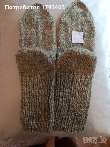 Ръчно плетени мъжки чорапи от вълна, размер 41, снимка 1