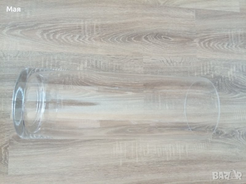 Красива огромна стъклена ваза с височина 50 см. и диаметър 20 см., снимка 1