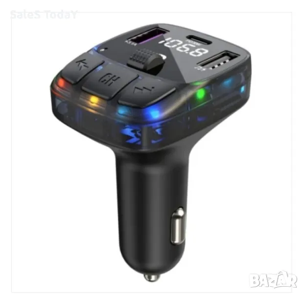 Трансмитер с LED дисплей, Bluetooth и Вграден микрофон, снимка 1