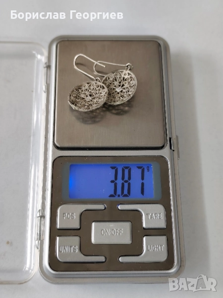 Сребърни обеци филигран , снимка 1