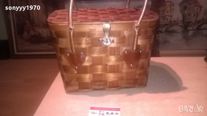 АНТИКА-ДЪРВЕНА ЧАНТА-ВНОС ШВЕИЦАРИЯ, снимка 1