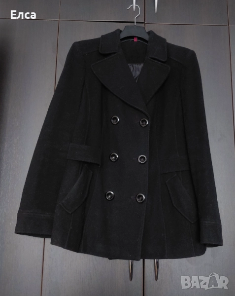 Дамско черно палто, снимка 1
