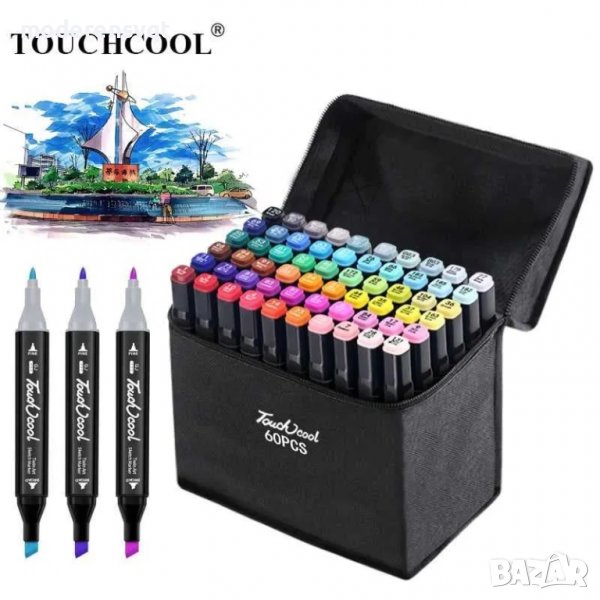 Комплект 60бр. маркери за рисуване Touch, снимка 1