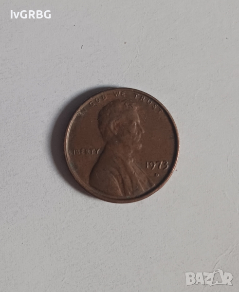 1 цент САЩ 1973 1 цент 1973 Американска монета Линкълн Америка , снимка 1