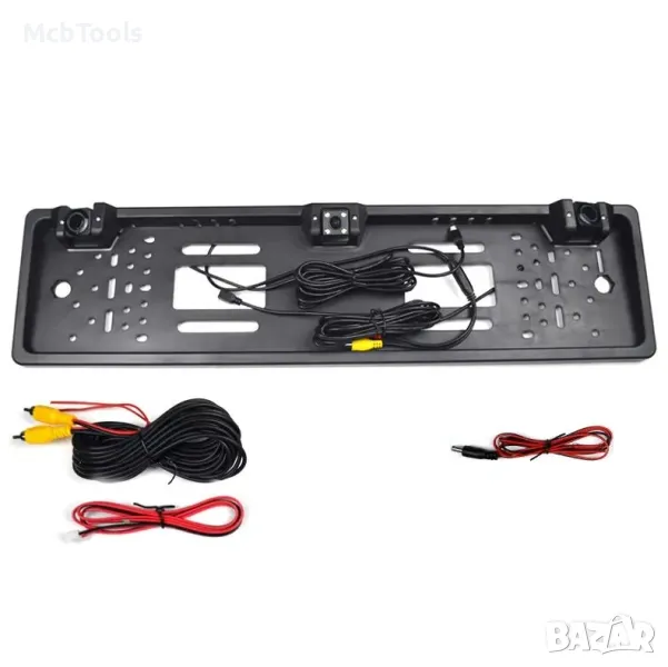 Стойка регистрационен номер с камера и два парктроник сензора, снимка 1