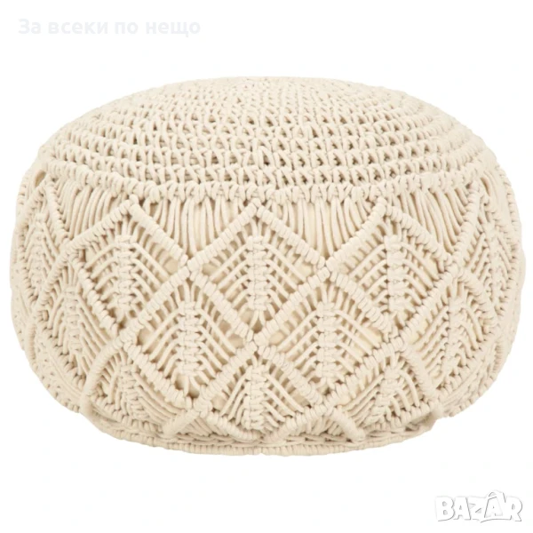 Ръчно изработен пуф в макраме, 45x30 см, памук Код P1040, снимка 1