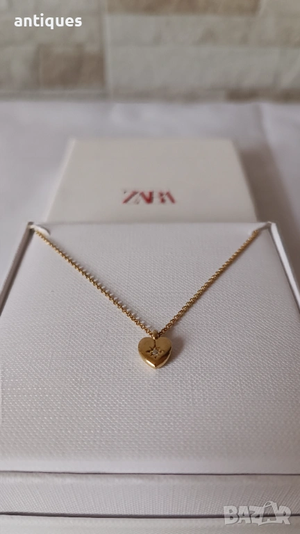 Сребърно колие с 24к позлата - ZARA - Made in Spain, снимка 1