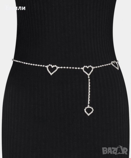 Колан бижу за тяло със сърца и кристали, снимка 1