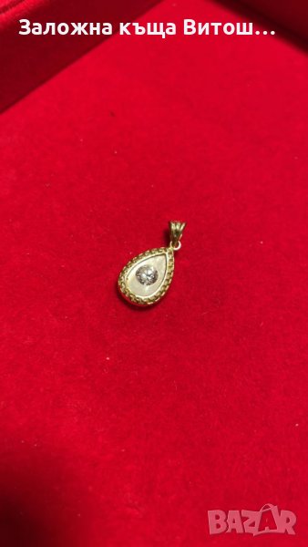 Златна висулка сълза 14к. / 1.40 гр., снимка 1
