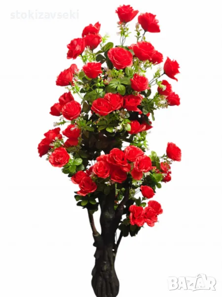 Изкуствено дръвче с червени рози ,1.70 м, снимка 1