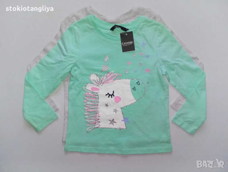 Блузи с дълъг ръкав George за момиче, размери 18-24 месеца и 3-4 г, снимка 1