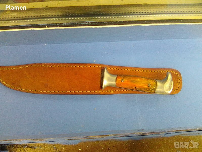 Ловен нож с кания от естественна кожа, снимка 1
