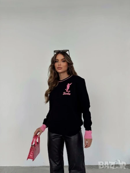 блуза от фино плетиво и бродирано лого barbie , снимка 1