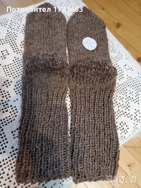 Ръчно плетени мъжки чорапи от вълна.Размер 44, снимка 1