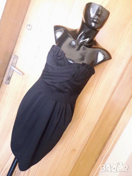 Черна къса рокля бюстие С/М, снимка 1