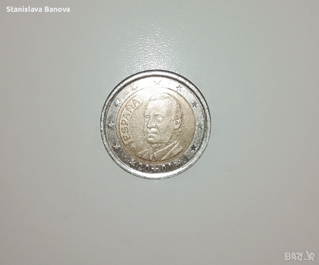 Испанска евро монета от 2 евро от 2001г., снимка 1