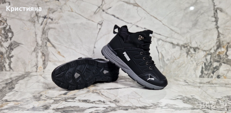 Мъжки зимни кубинки с топла дебела вата реплика на puma, снимка 1