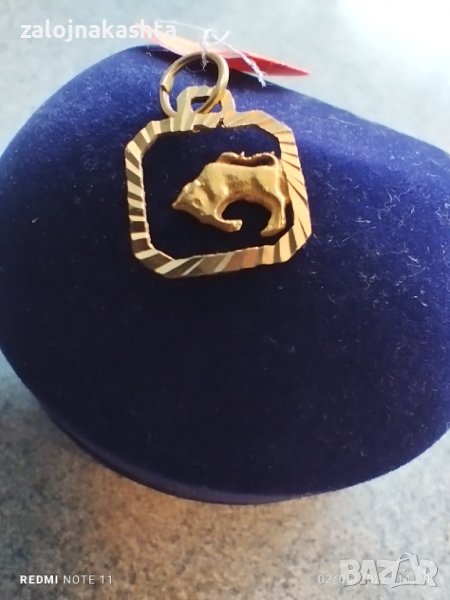 златна висулка зодия телец 0.90гр 14к , снимка 1