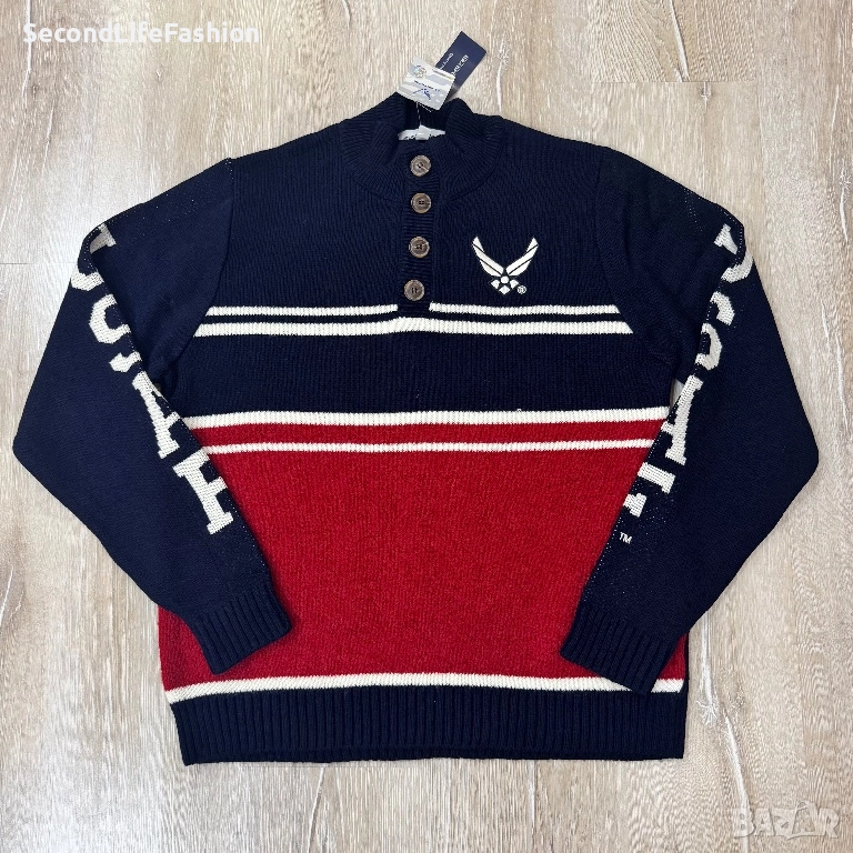 Bradford Exchange USAF USA Плетена блуза Henley Air Force размер М нова, снимка 1