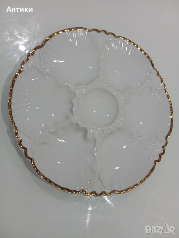 Порцеланово плато за стриди маркирано, снимка 1