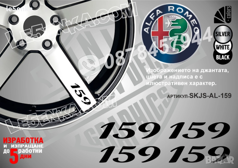 Alfa Romeo 159 надписи за спици, снимка 1