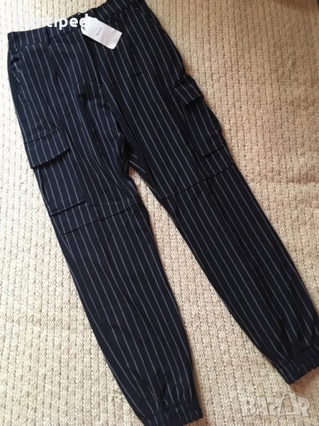 SALE!Елегантен карго панталон висока талия, странични джобове Bershka, снимка 1