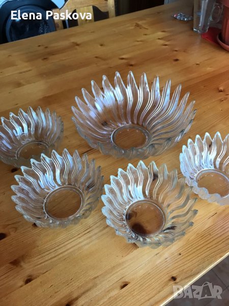 комплект купи, фруктиери, стъкло, Чехия, снимка 1