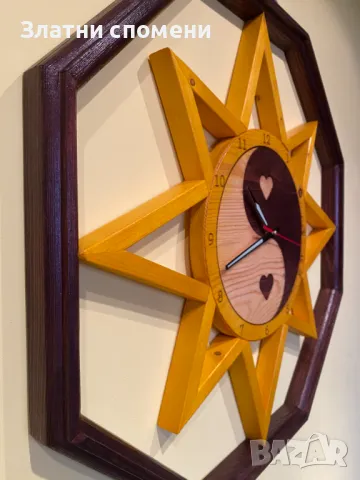 Ръчно изработен стенен часовник от дърво – Естествена красота и уникален стил!, снимка 3 - Стенни часовници - 49375954