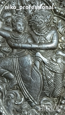 Сребърна табакера с индийски мотиви , снимка 8 - Други ценни предмети - 53456012